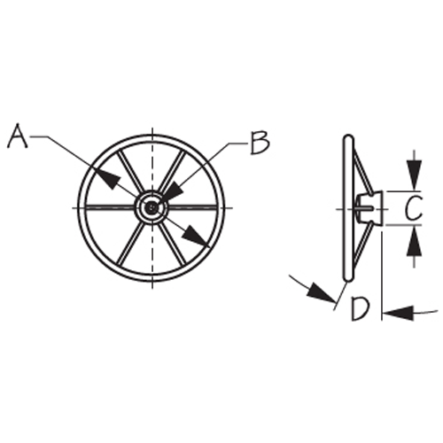 Sea Dog 230115 SeaDog 15" 6-Spoke Stainless Steering Wheel w/Plastic Center Cap, 10° Dish