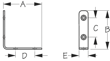 Sea Dog 221310-1 90Â° Angle Brackets, Pr.