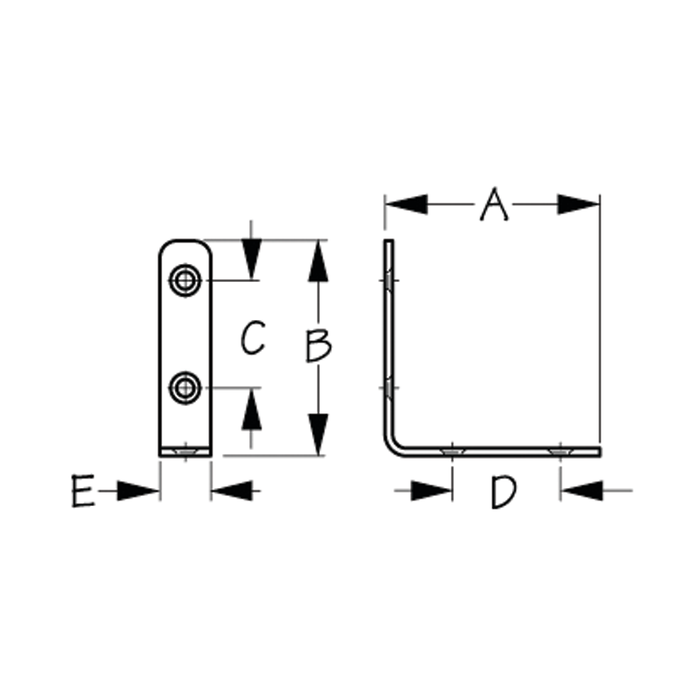 Sea Dog 221305-1 90Â° Angle Brackets, Pr.