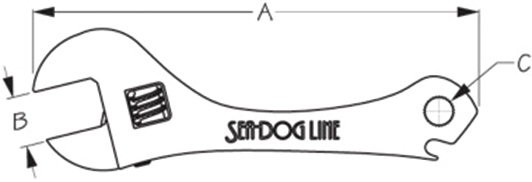 Sea Dog 563255-1 SeaDog Cast 17-4ph Grade Stainless Adjustable Wrench, Includes 1/4" Hex Head & Bottle Opener