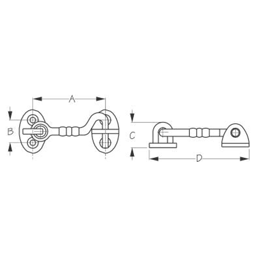 Sea Dog 222066-1 Sea-Dog Decorative Door Hook, Brass, 3-1/2"