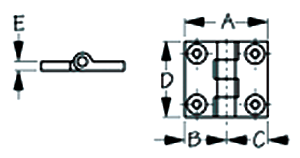 Sea Dog 201071-1 Sea-Dog Stainless Butt Hinge, 1-1/2" x 1-2"