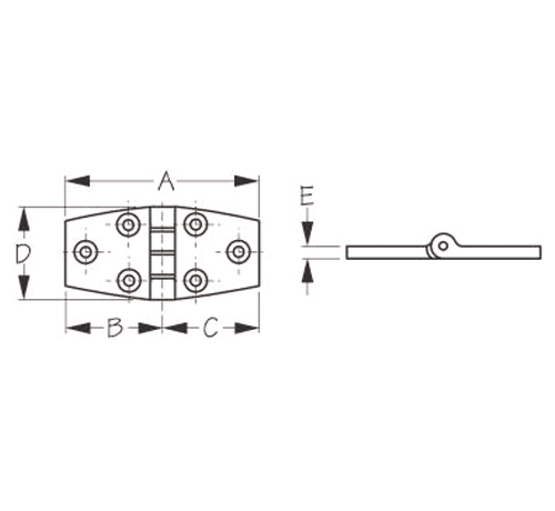 Sea Dog 206530-1 Chrome Plated Zinc Door Hinge