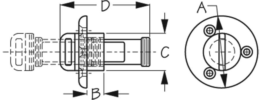 Sea Dog 520060 SeaDog Captive Garboard Drain & Plug, A: 2", B: 1-1/8", C:1-2", D: 2-5/8" #8 FH