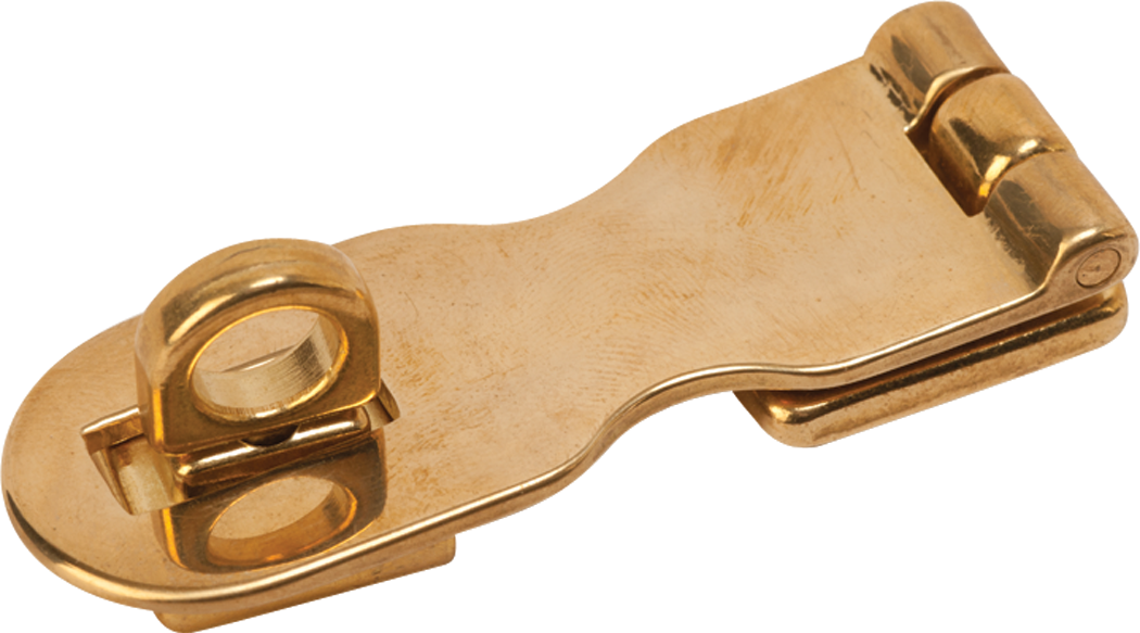 Sea Dog 222121 Sea-Dog Safety Hasp, A:3", B:2-5/16", C:1", D: 3/4", E: 3/8", #6 FH, Brass