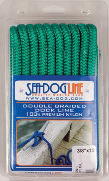 Sea Dog 302110025G/W-1 Premium Double Braided Nylon Dock Line, 3/8" x 25', Gold/White