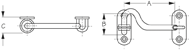 Sea Dog 221208-1 Door Hook SS 4" w/2 Staples
