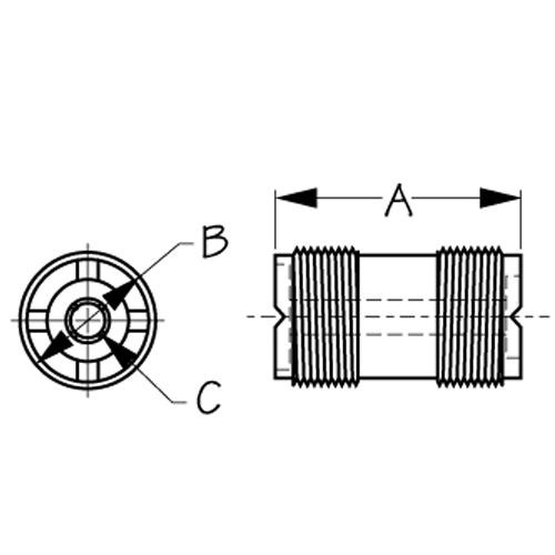 Sea Dog 329950-1 Sea-Dog PL-258 Double Female In-Line UHF Coax Connector