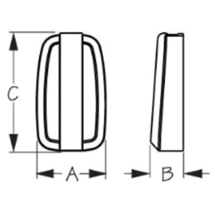 Sea Dog 671497-1 Sea-Dog Folding Coat Hook, A=1-3/16", B= 9/16", C=2", #8 FH, weight= .18