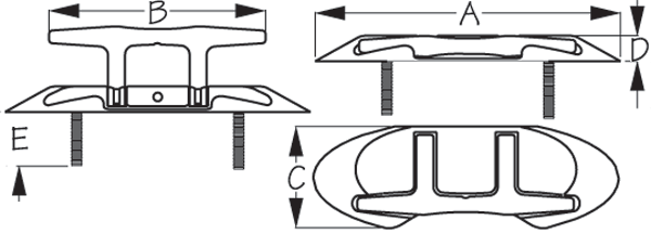 Sea Dog 41406 6" SS Folding Stud Mount Cleat-Bulk