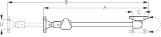 Sea-Dog 321293C1 – STAINLESS HATCH ADJUSTER 11" TURN TYPE W/ELBOW MT/SS COLLA – Length 15, Width 2