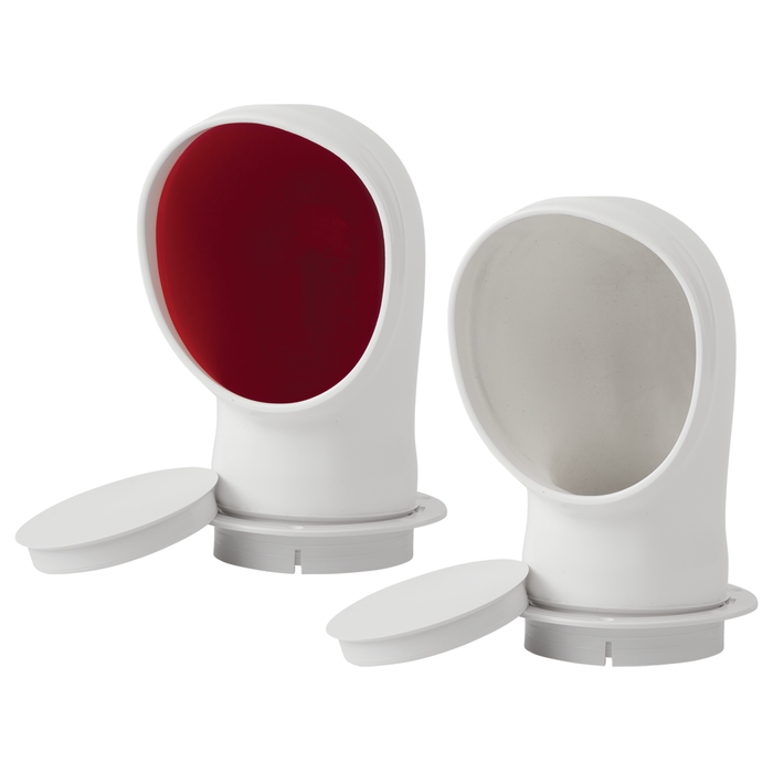 Sea Dog 727145-3 SeaDog PVC Standard Profile Cowl Vent & Snap On Deck Plate, White w/ Red Interior