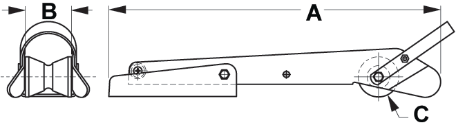 Sea Dog 328068 SeaDog Pivoting Medium Bow Roller, 1-1/2" Max Rope Diameter, 3/8" Bolt Fastener
