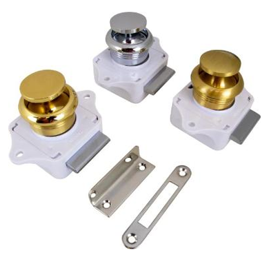 Sea Dog 224303-1 Sea-Dog Push Button Rim Latch, Brushed Brass