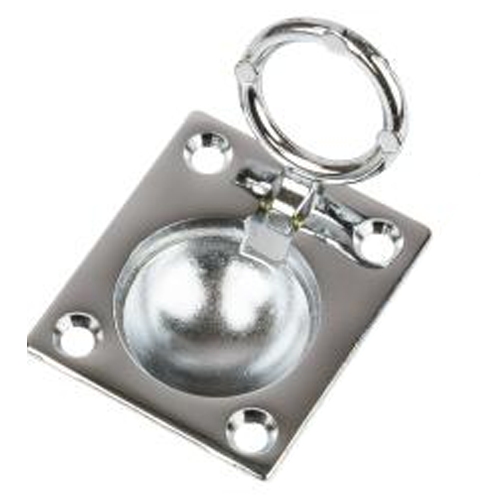 Sea Dog 222400-1 Sea-Dog Ring Pull, Chrome, A: 1-7/8", B:1-9/16", C:1/2", D:1/8", E: 1-1/8", #6 FH
