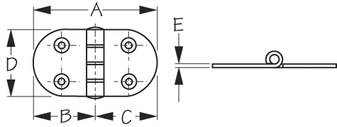 Sea Dog 201700-1 Round Side Hinges