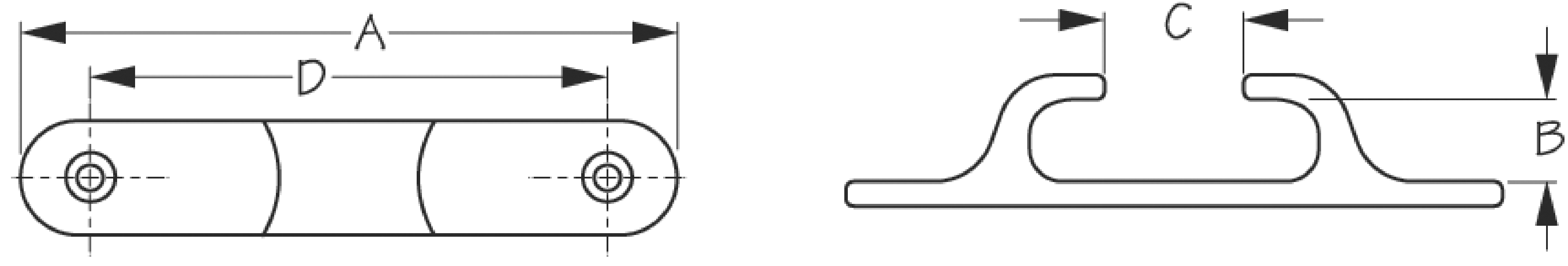 Sea Dog 060210-1 SeaDog Stainless Straight 6" Chock | 316 Stainless Steel