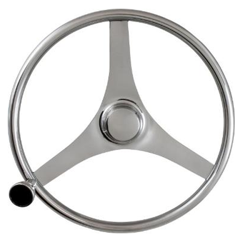 Sea Dog 230323 Sea-Dog 3-Spoke Stainless Steering Wheel w/ Integral Knob, 13-1/2"