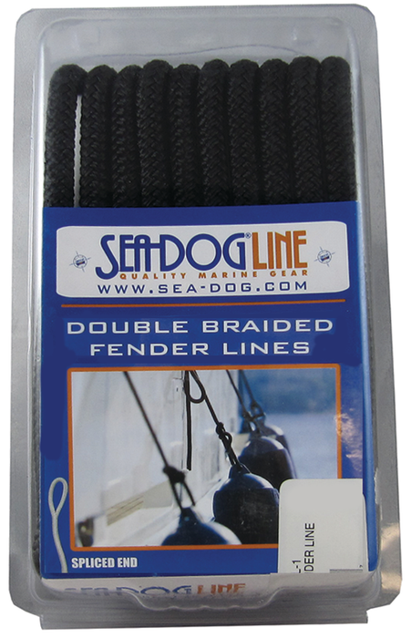Sea Dog 302110006BK-1 Premium Double Braided Nylon Fender Line, 3/8" Ã— 6', Black pr.