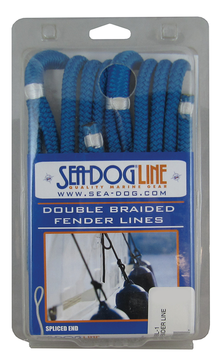 Sea Dog 302106006BL-1 Premium Double Braided Nylon Fender Line, 1/4" Ã— 6', Blue pr.