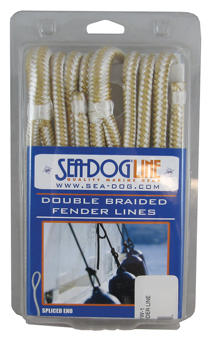 Sea Dog 302106006G/W-1 Premium Double Braided Nylon Fender Line, 1/4" Ã— 6', Gold/White pr.