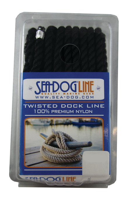 Sea Dog 301110015BK-1 Premium Twisted Three-Strand Nylon Dock Line