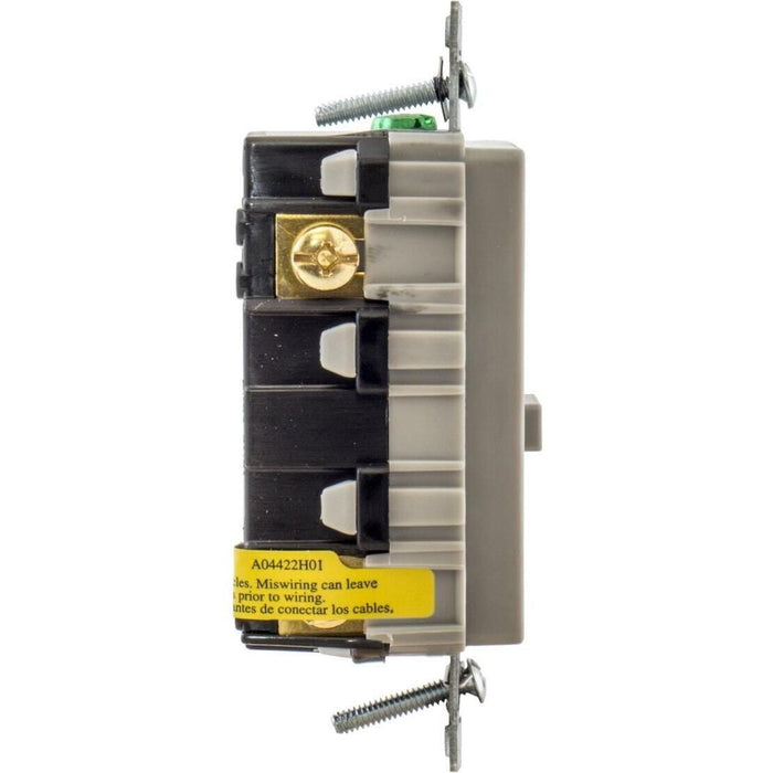 Hubbell GFRST52MGY GFCI Duplex Receptacle w/Cover Plate, Gray