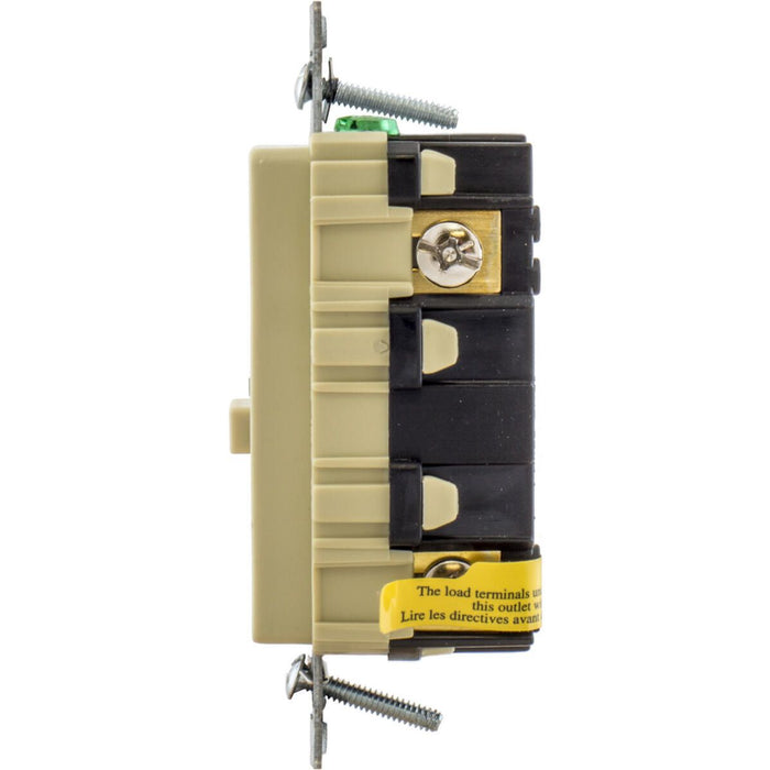 Hubbell GFRST52MI GFCI Duplex Receptacle w/Cover Plate, Ivory