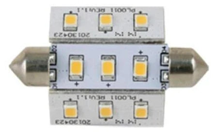 Bombilla LED de repuesto con forma de festón Scandvik 41107P de 42 mm, 10-30 V CC, blanco frío, 135 lúmenes, 9 LED