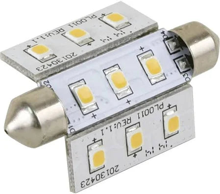 Bombilla LED de repuesto con forma de festón Scandvik 41107P de 42 mm, 10-30 V CC, blanco frío, 135 lúmenes, 9 LED