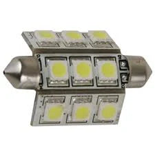 Bombilla LED de repuesto con forma de festón Scandvik 41107P de 42 mm, 10-30 V CC, blanco frío, 135 lúmenes, 9 LED