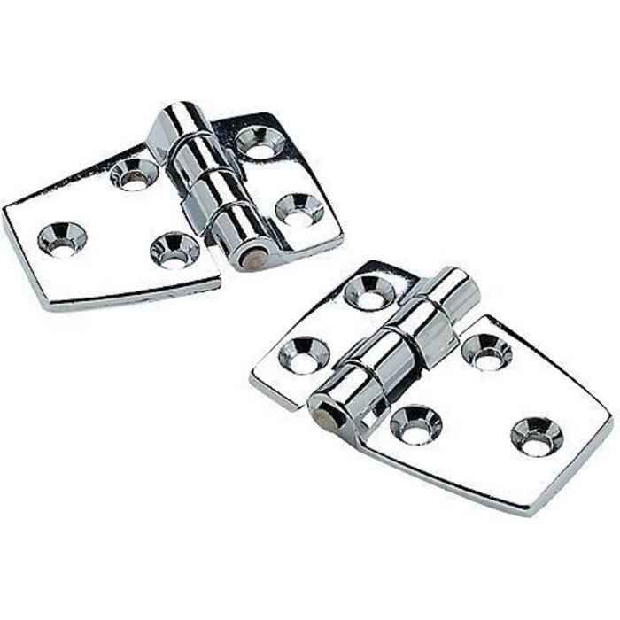 Seachoice 34401 (2) 2-1/4" x 1-1/2" Chrome Plated Zinc 3/4" Short Side Hinges