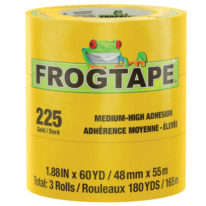 Shurtape 105320 Frogtape 225 Gold Performance Grade Masking Tape, 1" x 180', Gold