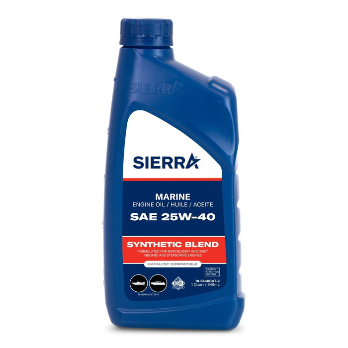 Sierra 18-9440CAT-2 Synthetic Blend 4-Cycle Inboard-Sterndrive Engine Oil, 25W-40 FC-W, Qt.