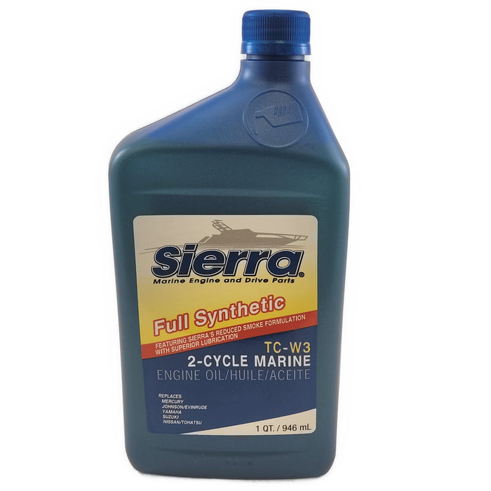 Sierra 18-9540-2 Fully Synthetic TC-W3 2-Stroke Outboard Oil, Qt.