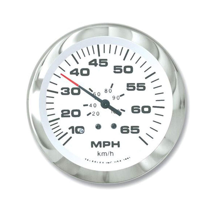 Sierra 65510P Lido Series 3" White & SS Pitot Type Speedometer Gauge Kit