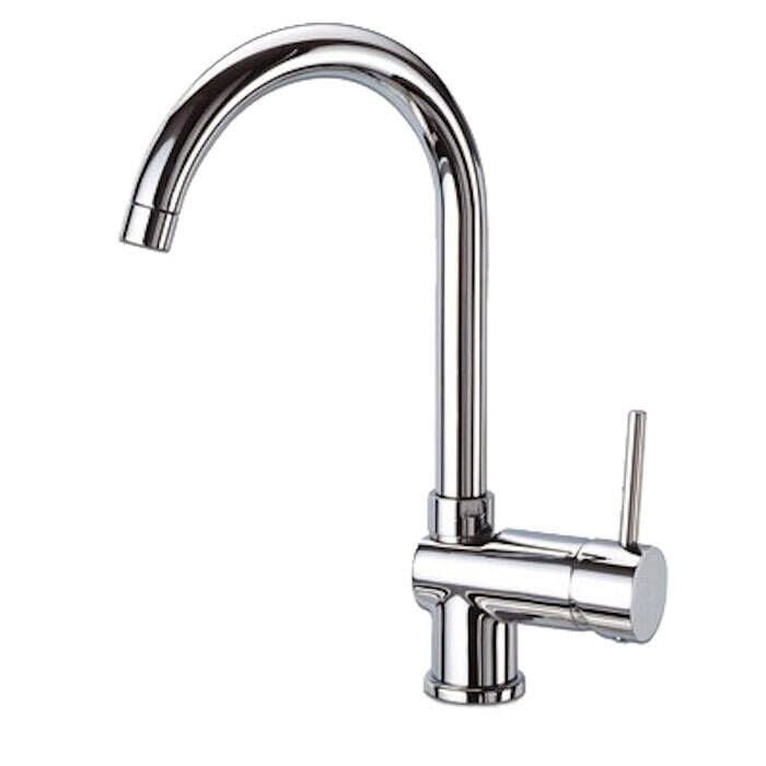 Scandvik 70104 Chrome Plated Brass Nordic J-Spout Galley Mixer Faucet