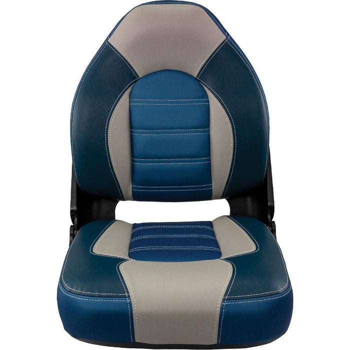 Springfield 1061069-B Skipper Premium High Back Fold Down Seat, Blue/Gray