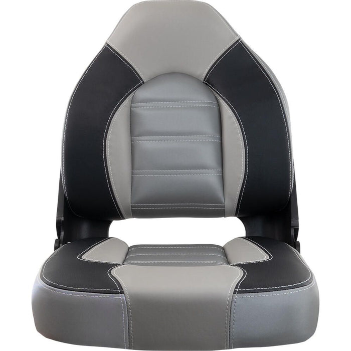 Springfield 1061063-B Skipper Premium High Back Fold Down Seat, Charcoal/Gray