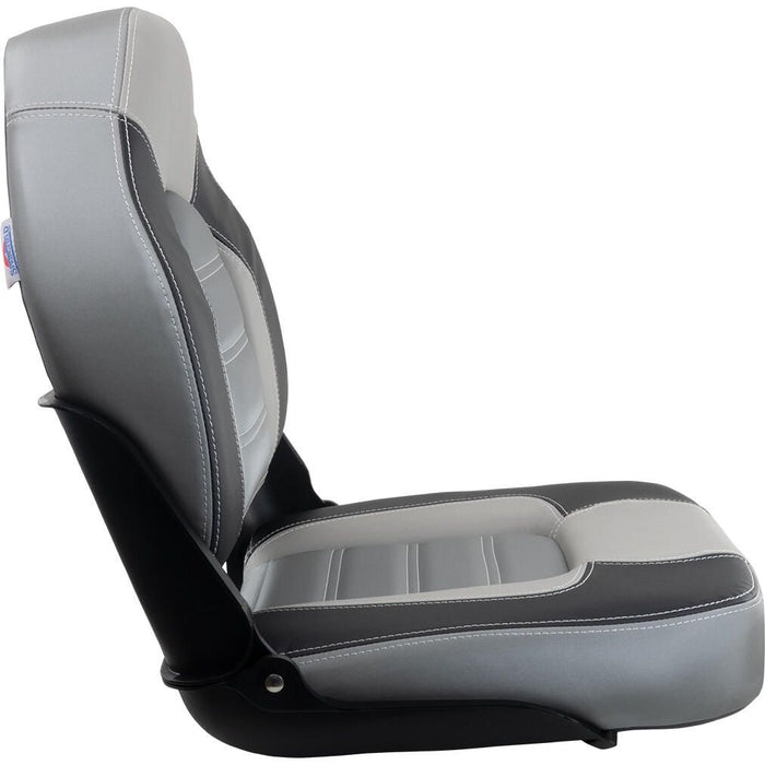 Springfield 1061063-B Skipper Premium High Back Fold Down Seat, Charcoal/Gray
