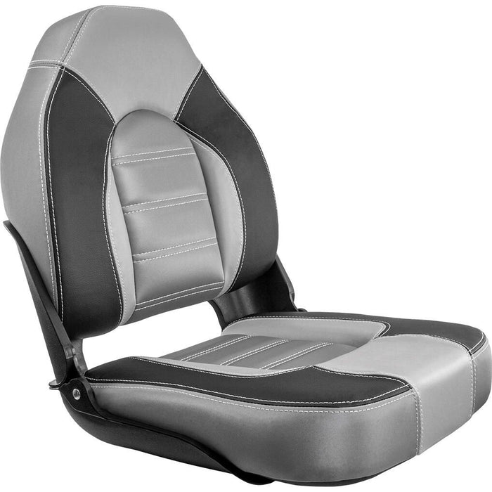 Springfield 1061063-B Skipper Premium High Back Fold Down Seat, Charcoal/Gray