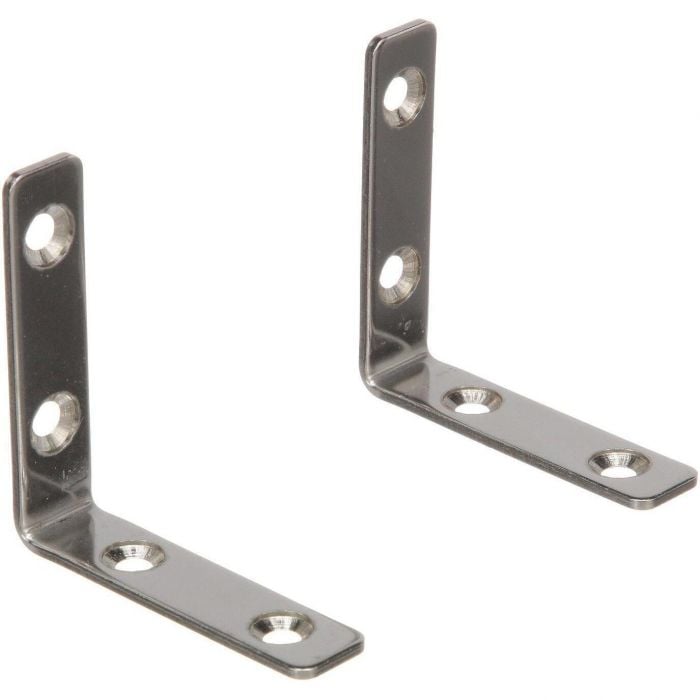 Seachoice 37551 Stainless Steel 90 Degree Angle Brackets (1 Pair Per Pack)