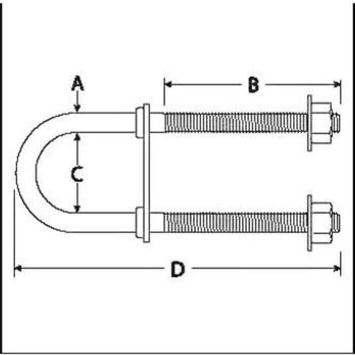 Attwood 66261L3 Bow Eye U-Bolt Stainless Steel 1/2-13 x 3-1/4"