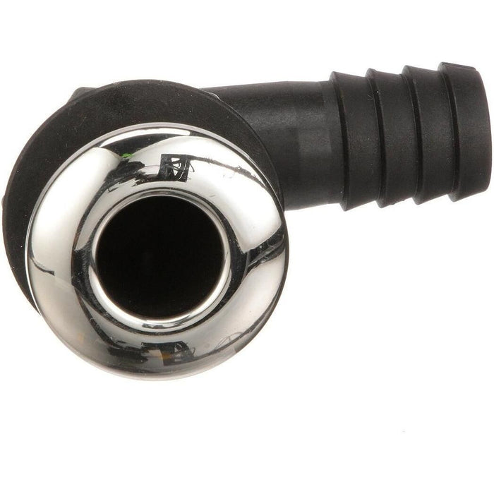 Seachoice 50-18561 90-Degree Thru-Hull Connector, Fits 1-1/8 In. ID Hose, 1-3/8 In. Max Hull