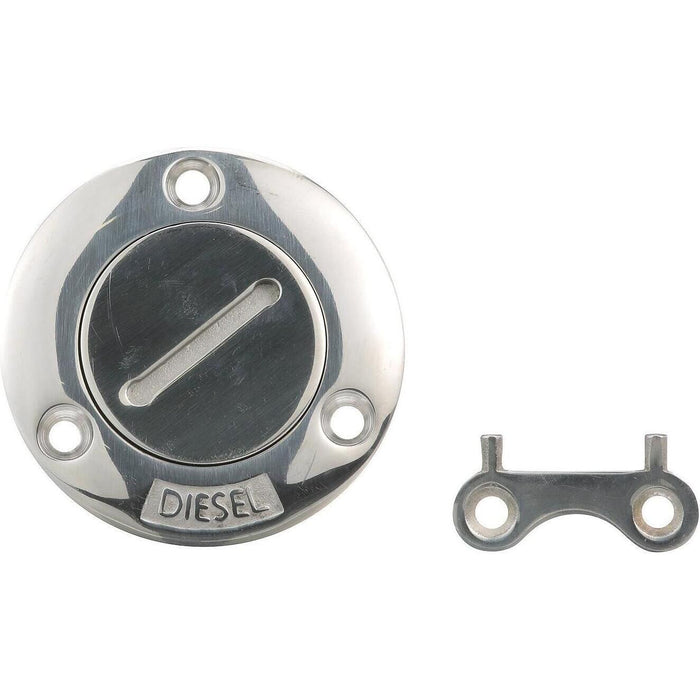 Seachoice 32261 SS Deck Fill w/ Cap (Chain Tether) for 1-1/2" Hose