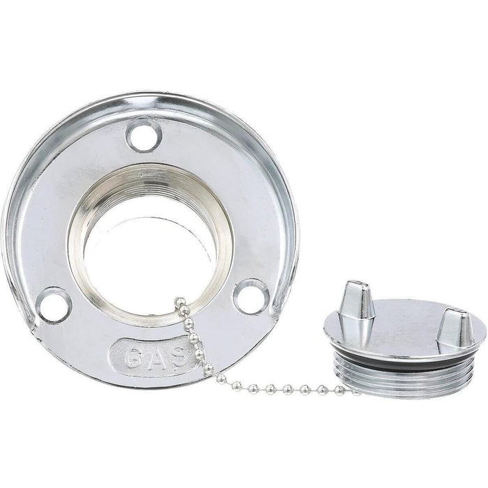 Seachoice 32251 SS Deck Fill w/ Cap (Chain Tether) for 1-1/2" Hose