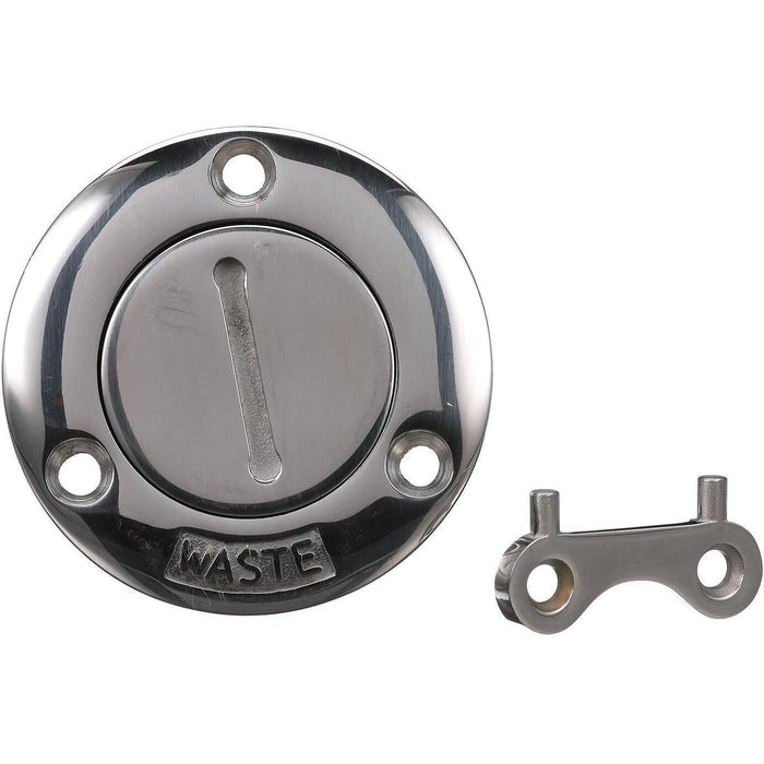 Seachoice 32281 SS Deck Fill w/ Cap (Chain Tether) for 1-1/2" Hose