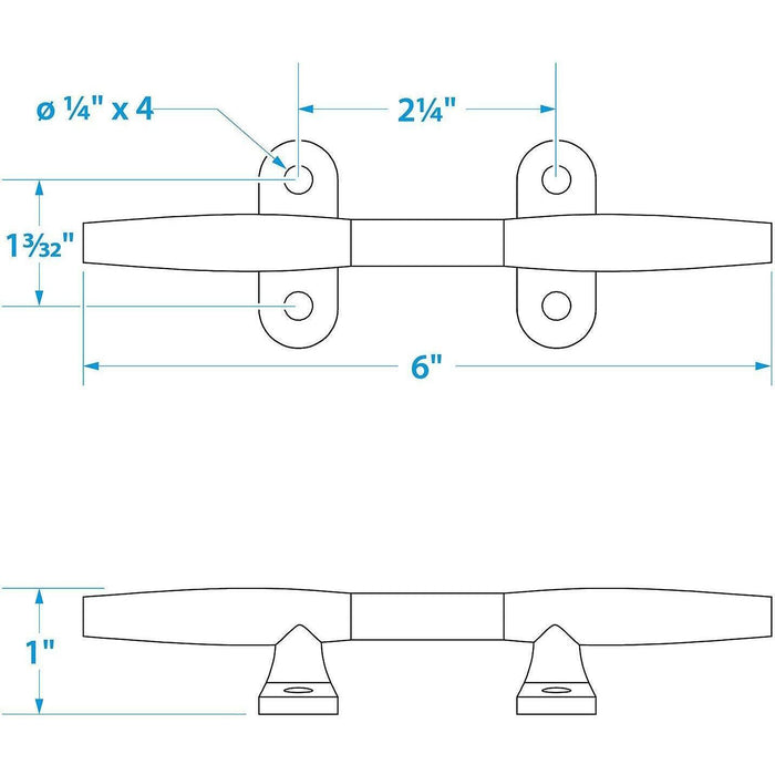 Seachoice 30251 Stainless Steel Hollow Base Cleat