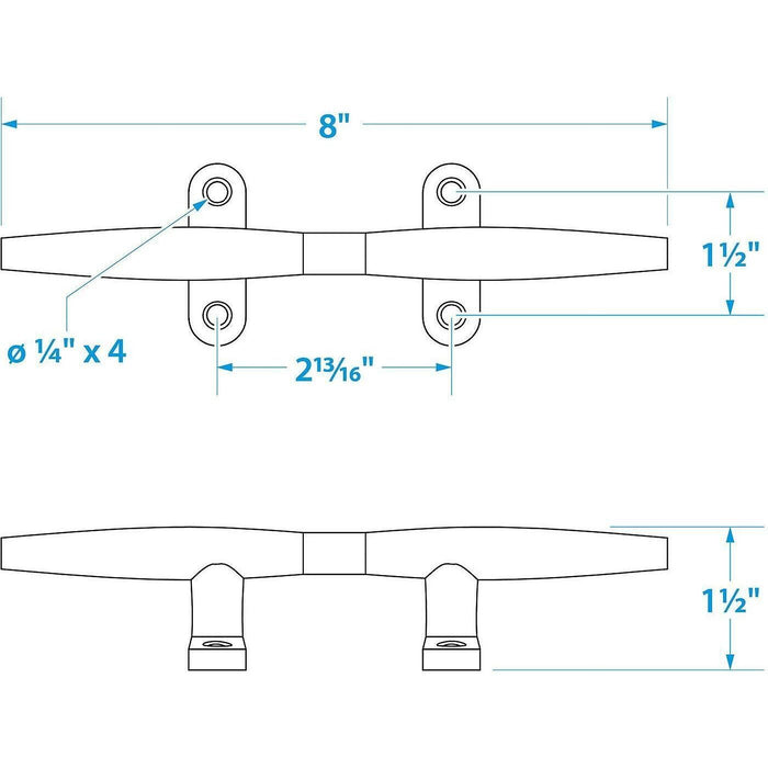 Seachoice 30261 Stainless Steel Hollow Base Cleat