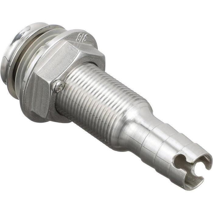 Seachoice 50-18591 Thru Hull Fitting, Mega-Flow Dripless, 316 Stainless Steel, Fits 5/8" Hose, 1-1/2" Max Hull